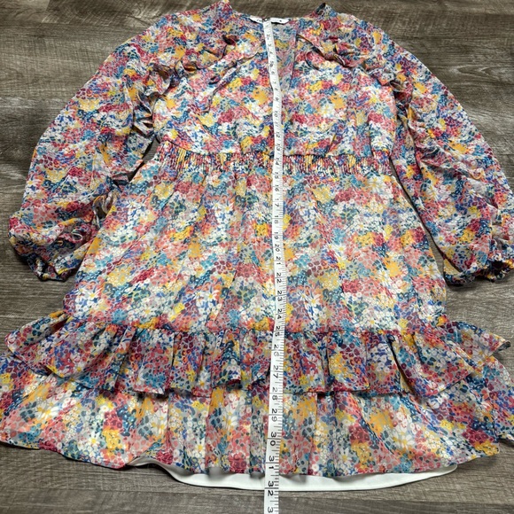 Zara Ruffle Floral Print Dress Size Small - Picture 5 of 9